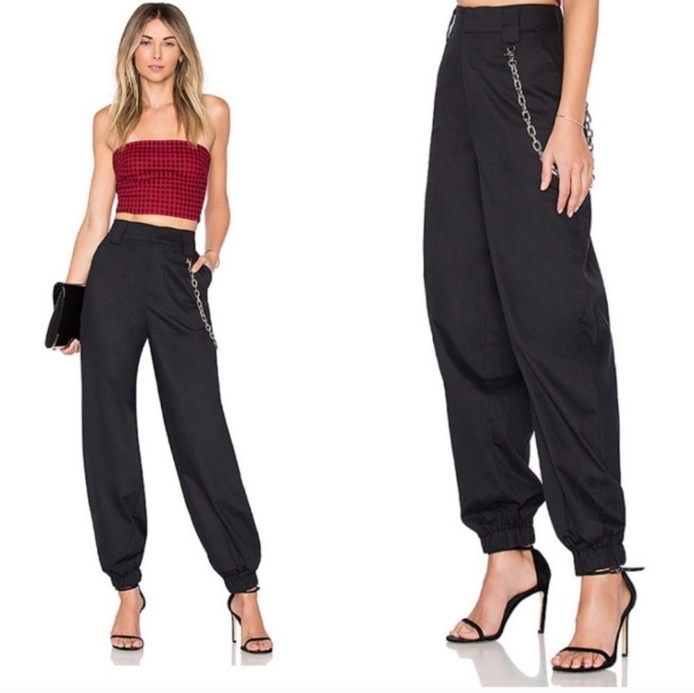 I.A.M GIA Women's Black Chain Detail Pants